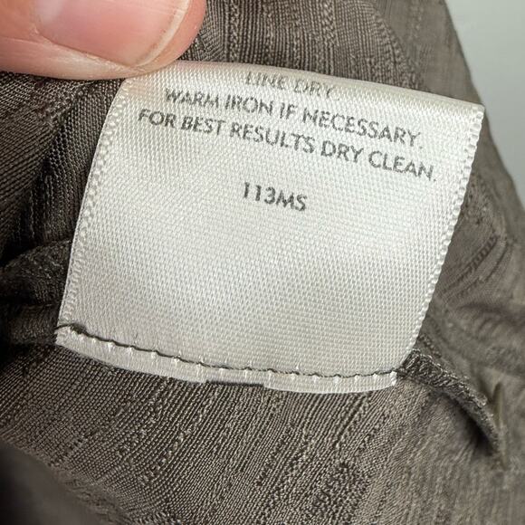 Eileen Fisher Linen & Silk Blend Jacket Blazer Textured Shirt Size Large - Picture 4 of 6